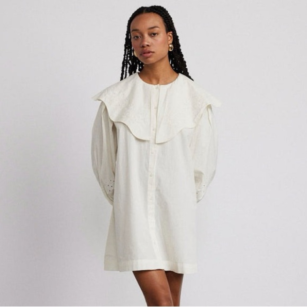 Damson Madder Mimi mini dress off-white Broderick NWT